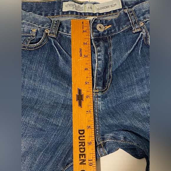 Charlotte Russe size 10 slouchy slim distressed thrashed stretch capri jeans - Picture 5 of 10